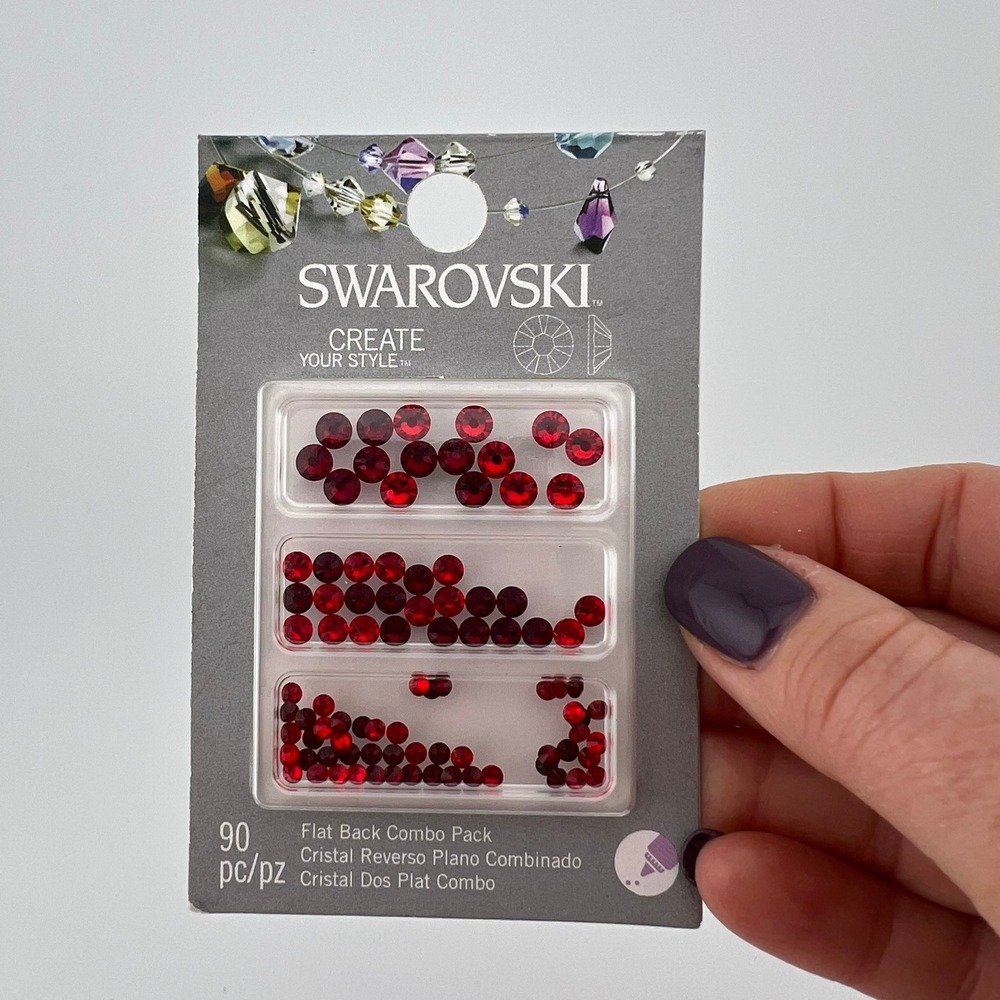 Swarovski Siam Light Siam Flat Back Rhinestones 90pc Red Combo